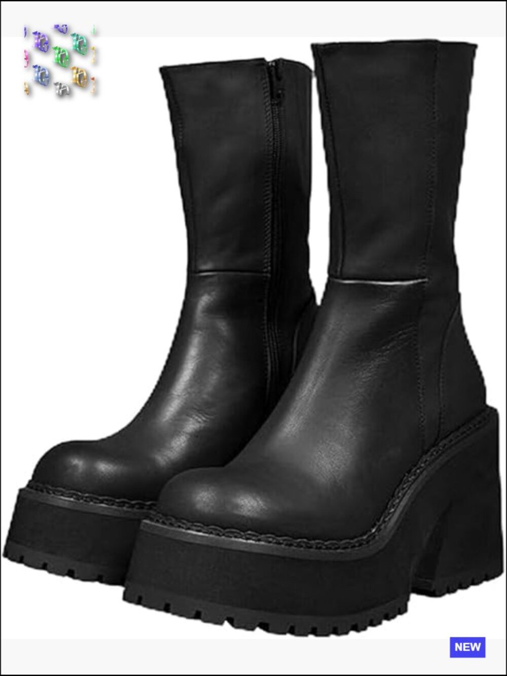Chunky Heel Platform Ankle Boots Fashion Work Combat Punk Booties Lace Up Side